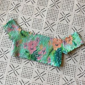 Victoria's Secret PINK Floral Bandeau Swim Top Sz S